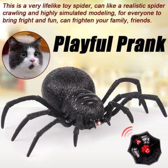 Robot araignée RC – Jouet araignée télécommandé, gadget à mouvement rapide avec yeux brillants | Robot animal de jeu de farce effrayant, accessoires créatifs d'Halloween, appareil et réaliste