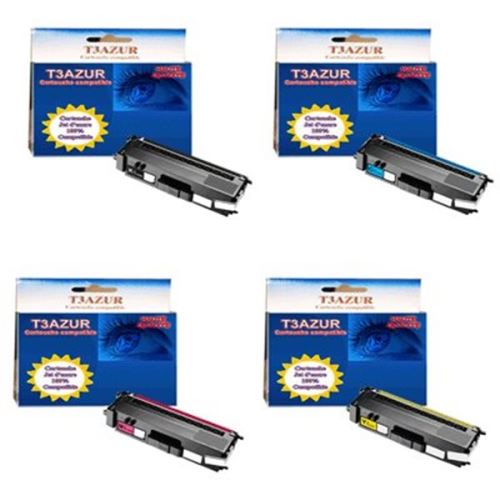 T3AZUR – TN325 - Lot de 4 Toner compatible Brother DCP9055CDN / DCP9270CDN