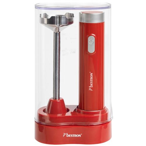 BESTRON Bestron Mixeur manuel AHB400R avec boîte de rangement 400 W Rouge