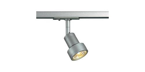 Lampe pour système de rail à haute tension SLV Puri 143392 monophasé GU10 50 W Ampoule halogène gris-argent