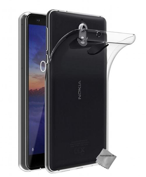 Housse etui coque silicone gel fine pour Nokia 3.1 (2018) avec verre trempe TRANSPARENT TPU