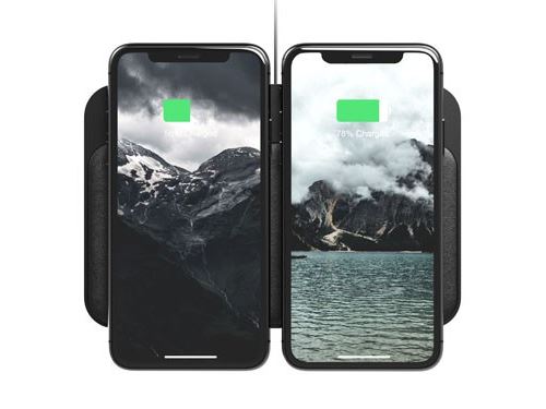 Nomad Base Station - Hub Edition - tapis de chargement sans fil + adaptateur secteur - 18 Watt - 2 connecteurs de sortie (USB, USB-C) - noir - Royaume-Uni, Europe