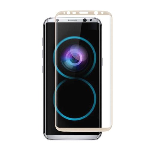 Film écran en VERRE Trempé INCURVE anti casse anti-rayures, Or/ doré, 4D, dureté 9H pour Samsung Galaxy S8de Vshop