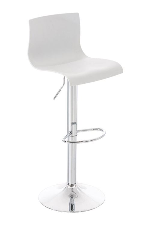 Tabouret de bar Hoover R&eacute;glable en Hauteur Assise Plastique , Blanc