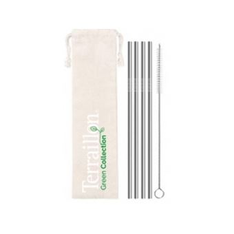 Balance de cuisine électronique Terraillon Dynamo Peach avec le Kit pailles en inox offert
