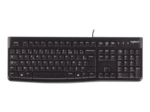 Teclado USB Logitech K120 con Teclas Planas y Resistente a Salpicaduras