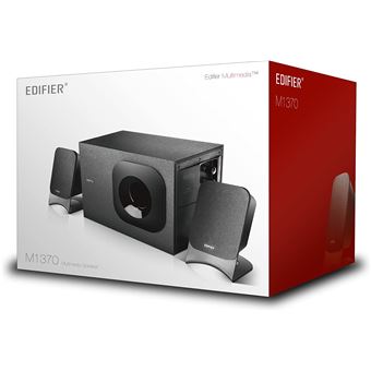 Kit Enceintes 2.1 Edifier M1370 - 27W RMS, Bluetooth, Caisson De Basses Bois, Satellites Sur Pied - Pour PC, TV, Musique - 2