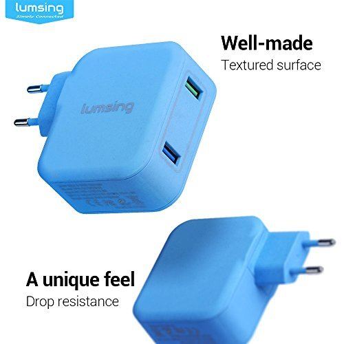 Quick Charge 3.0 Lumsing 24W QC3.0 Charger Secteur Mural Double Ports USB Andriod - Bleu