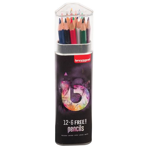 Crayons de couleur en fer blanc Bruynzeel 18 pièces