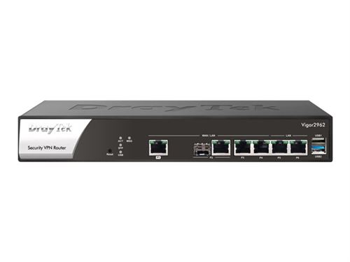 Draytek Vigor 2962 - Routeur - commutateur à 6 ports - GigE, 2.5 GigE - ports WAN : 4 - Montable sur rack