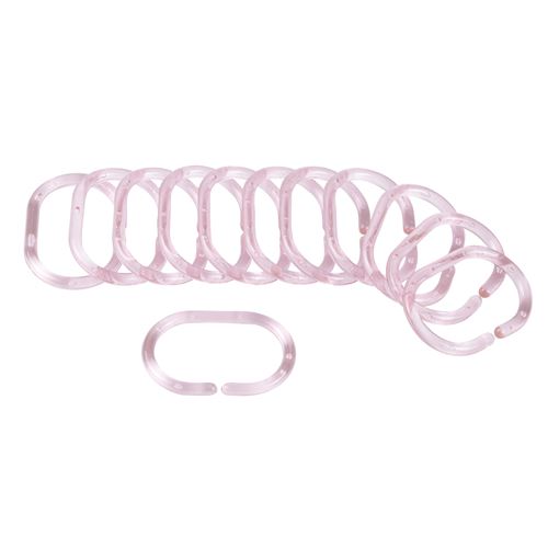 CDAffaires Set 12 anneaux translucides plastique vitamine Rose poudre