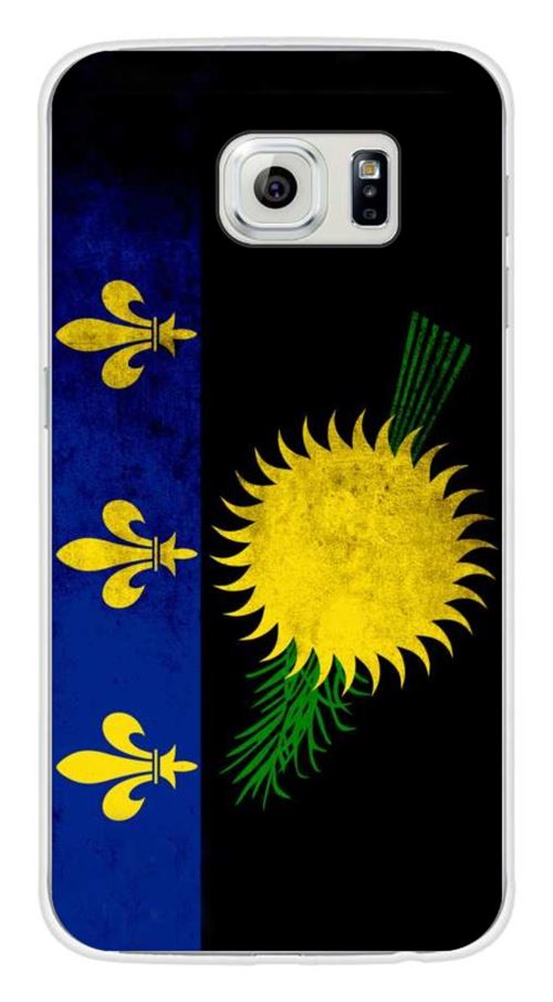 Coque en silicone imprimée compatible Samsung Galaxy S6 Drapeau Guadeloupe