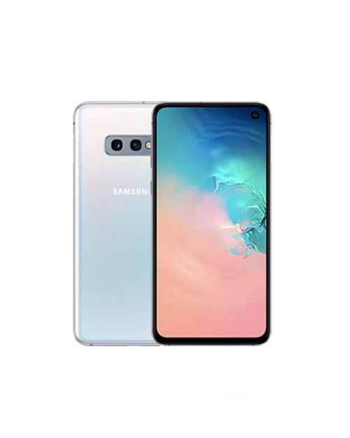 Samsung Galaxy S10e - 4G smartphone - double SIM - RAM 6 Go / Mémoire interne 128 Go - microSD slot - OLED display - 5.8" - 2280 x 1080 pixels - 2x caméras arrière 12 MP, 16 MP - front camera 10 MP - prisme blanc
