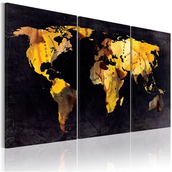 Tableau Carte du monde sables mouvants-Taille L 60 x H 30 cm - 1