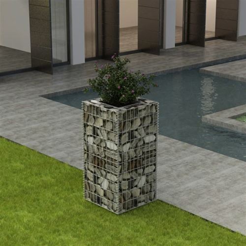 Vidaxl jardini&egrave;re &agrave; gabion acier 50 x 50 x 100 cm 142557