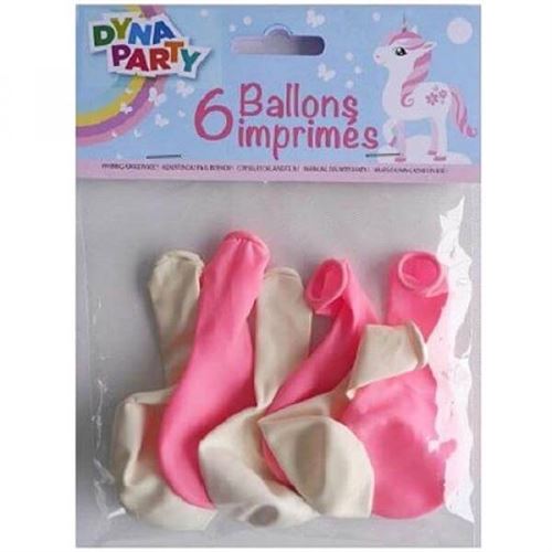 Ballons imprimés - licorne x6