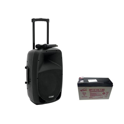 Omnitronic MES-12BT2 Enceinte PA mobile 30.48 cm 12 pouces à batterie, sur secteur