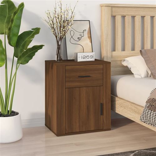 vidaXL Table de chevet Chêne marron 50x36x60 cm Bois d'ingénierie816727