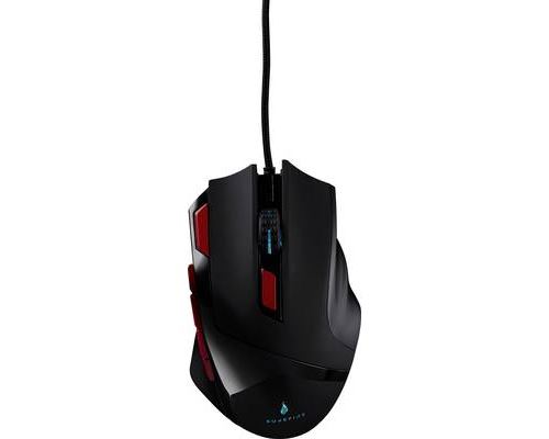 Souris de gaming Surefire Gaming Eagle Claw USB, filaire optique éclairé noir/rouge