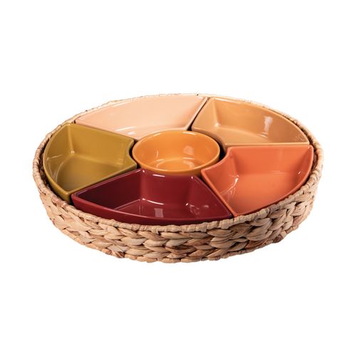 Non Communiqué Multicolore Service Apéritif 7 Pièces Bamba 36 Cm - Table Passion - Porcelaine