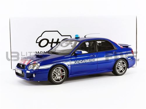 Voiture Miniature de Collection OTTO MOBILE 1-18 - SUBARU Impreza STI WRX Gendarmerie - 2006 - Blue World Rally - OT948