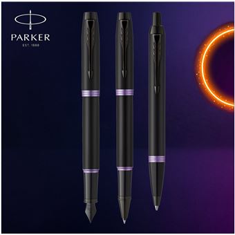 Parker IM  Vibrant Rings Noir Violet Plume M