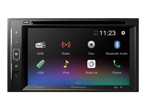 Pioneer AVH-A240DAB - Récepteur DVD - affichage - 6.2 - écran tactile - unité intégrée au tableau de bord - Double-Din - 50 Watts x 4