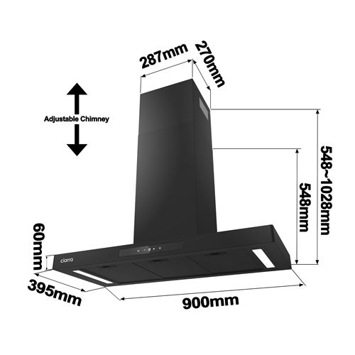 CIARRA Hotte Aspirante 90cm Wi-Fi Connecté et Tactile 650 m3/h 4