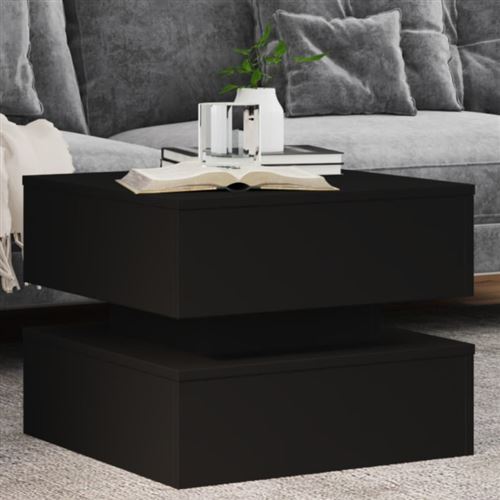 Vidaxl Noir Table Basse Avec Lumières Led 50X50x40 Cm - Image 3