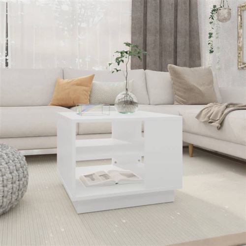 vidaXL - Table basse - 55x55x43 cm - Blanc - Image 3