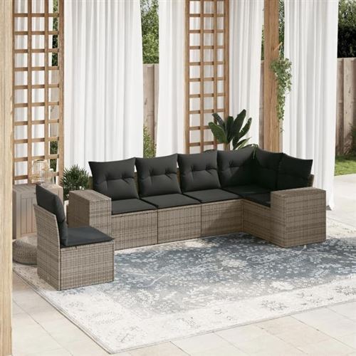 Non Communiqué Gris Vidaxl Salon De Jardin Avec Coussins 6 Pcs, Canapés De Terrasse, Ensemble De Meubles De Patio, Mobilier D'extérieur, 3254967