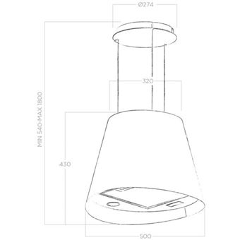 Elica Juno IX/F/50 - Hotte - hotte îlot - largeur : 49.2 cm - profondeur : 49.2 cm - evacuation & recyclage - acier inoxydable
