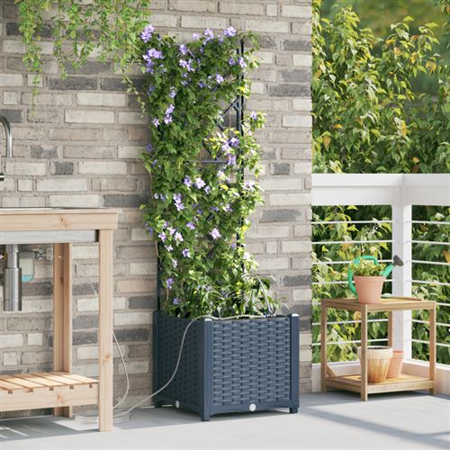 VIDAXL - Jardinière avec système d'irrigation - Gris - Image 3