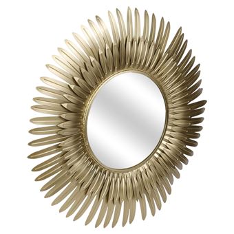 Miroir Cadre Plumes Dorées Ø53cm - AIGUS - ALTOBUY - 1