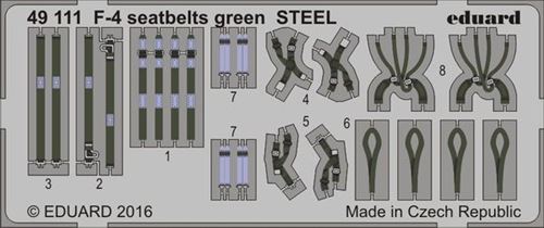 F-4 Seatbelts Green Steel - 1:48e - Eduard Accessories