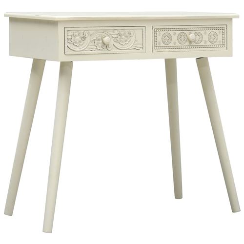 vidaXL Table console avec 2 tiroirs Gris sculpté 80x40x77,8 cm Bois