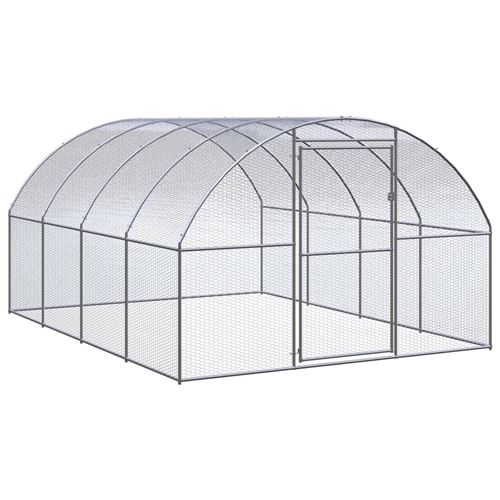 vidaXL Poulailler d'Extérieur 3x4x2 m Acier Galvanisé Cage Poulets Volière