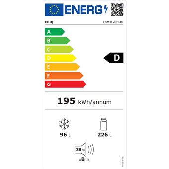 CHiQ Réfrigérateur congélateur bas - FBM317NE4 - 317L (223 + 94) - Froid  ventilé - Total no frost - Acier inoxydable - A+ - Boutique en ligne 100%  fiable.