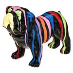 Atmosphera Créateur d'intérieur - Statuette Déco Chien Peint 25cm Noir