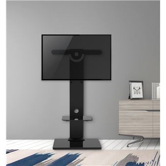 Meuble TV - Pied pour trépied TV - Bois avec verre - Réglable en hauteur  jusqu'à 125 cm - Support TV - Achat & prix