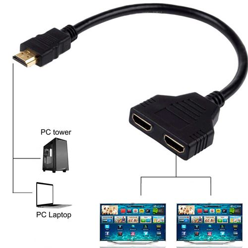 Adaptateur HDMI vers Double HDMI GEMBIRD DSP-2PH4-04 Noir - Câbles vidéo -  Achat & prix