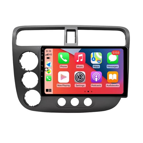 Autoradio CarPlay RoverOne Android 2Go RAM 32Go ROM GPS Bluetooth pour Honda Civic 2000 - 2006
