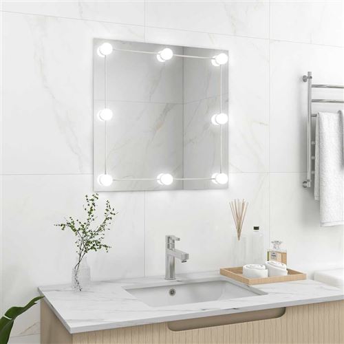 Miroir Vidaxl Mural LED Carré Verre Argent 60x60 cm - Image 4