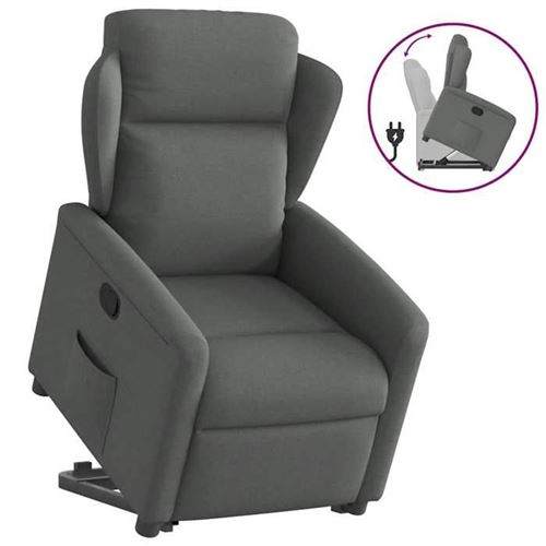 vidaXL Fauteuil de relaxation inclinable tissu gris foncé
