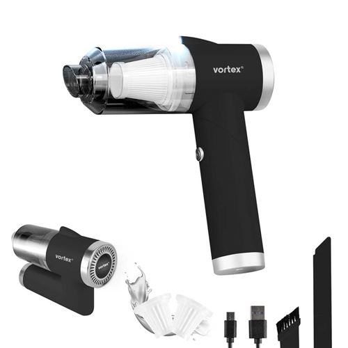 Aspirateur &agrave; Main Sans Fil Pliable Led Crc90 Noir Vortex