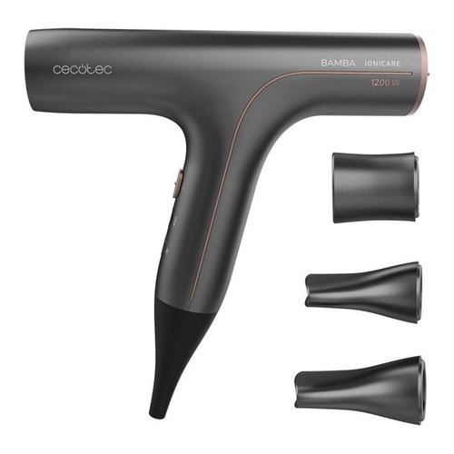 Sèche-cheveux Cecotec Ioncare 6000 RockStar Soft Gris foncé, 1200 W, moteur numérique, 3 accessoires