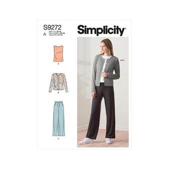 Patron Simplicity 9272.A - Ensemble maille Cardigan, Top et Pantalon du 34 au 52 (FR) - Model FR 34-52 - 1
