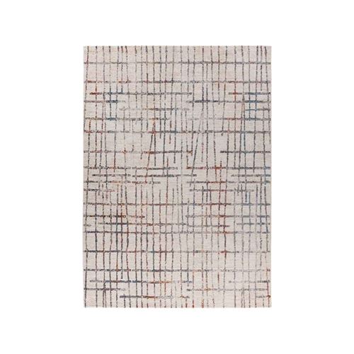 Tapis Tissé Imprimé Géométrique "Jaka" Crème 80 x 150 cm