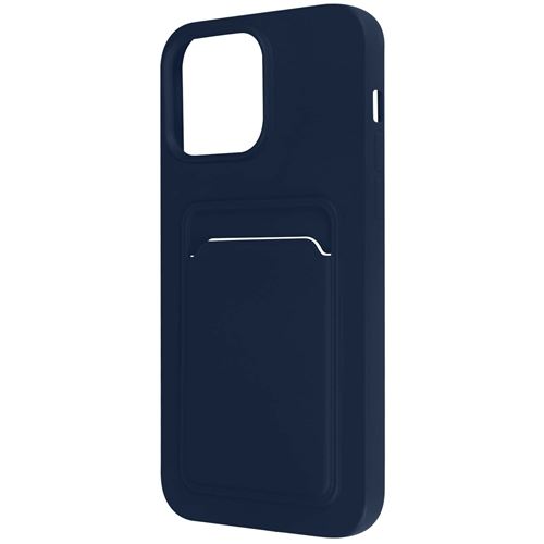 Coque pour iPhone 14 Pro Max Silicone Souple Porte-carte Fine Légère Avizar bleu