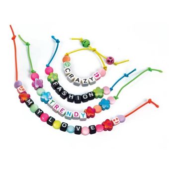 Coffret perles : Message bracelets mini - boite rose